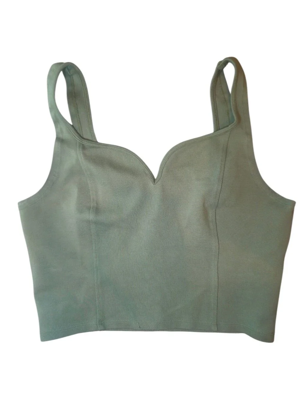 Abercrombie & Fitch Soft A&F Ponte Sweetheart Corset Tank Top XS Sage Green